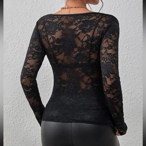 Fluffy bowknot long sleeve lace hem halter top main image 1